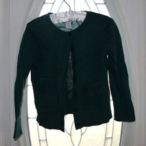 AMAZON ESSENTIALS Hunter Green Girls Uniform Cardigan Sweater Size XS (4…